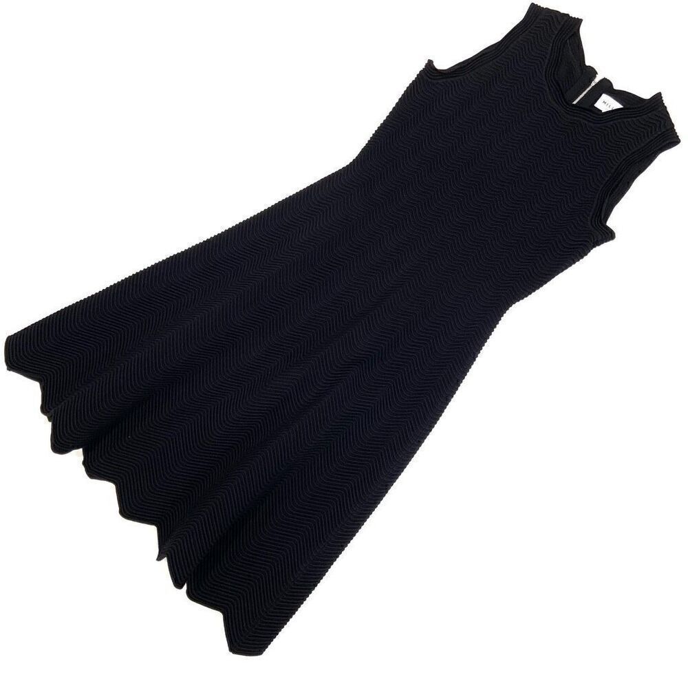 MILLY Scalloped Flare Knit Dress